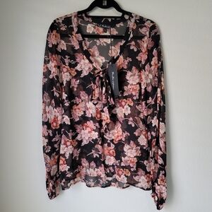 NWT For Love And Lemons FLAL floral tunic top